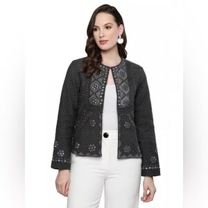 Label Ritu Kumar Grey Embellished Jacket